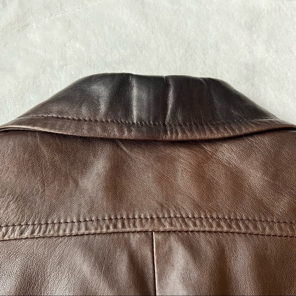DANIER Italian Leather Brown Blazer - Picture 5 of 14